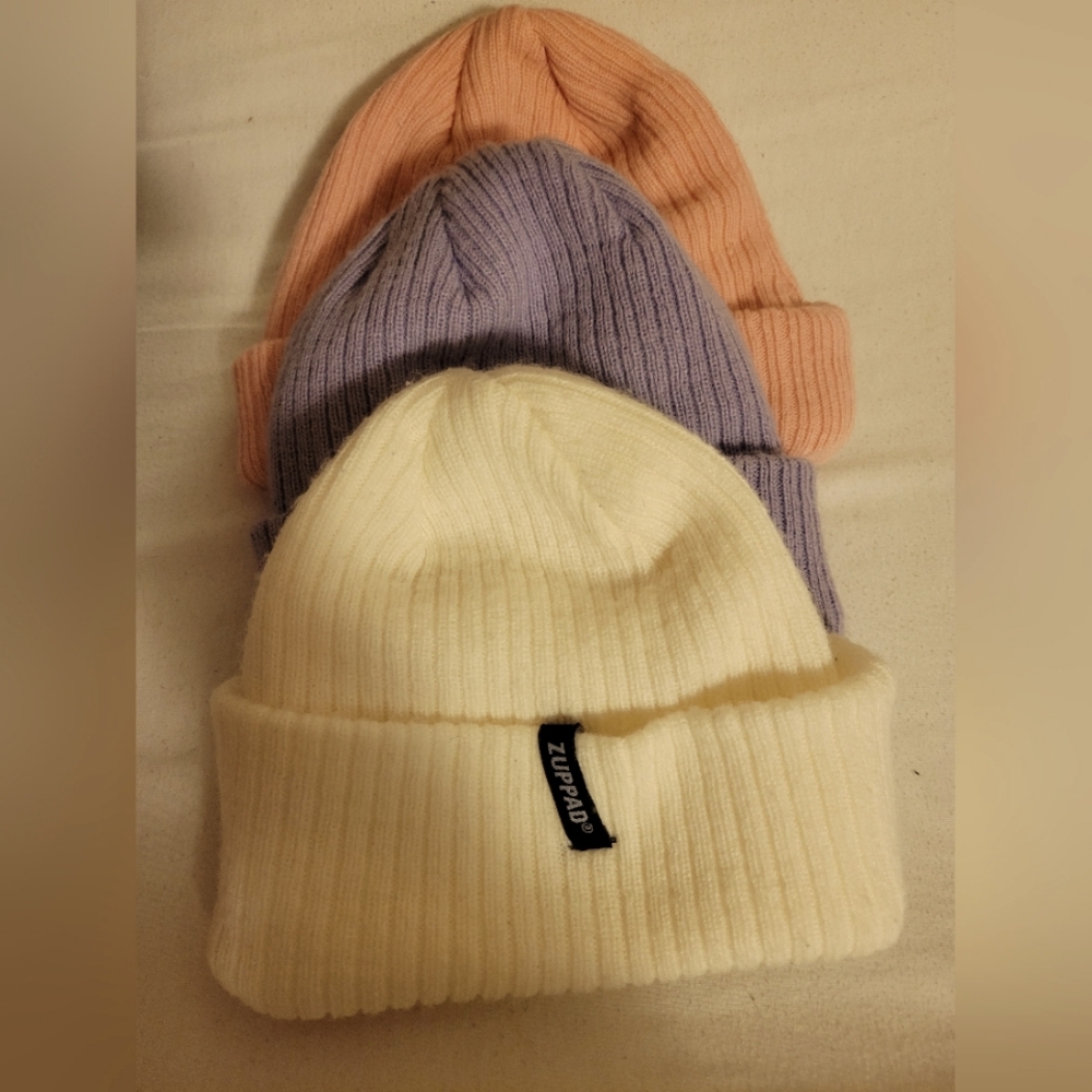 Infant Winter Hats, Set of 3, Size 0-12 months